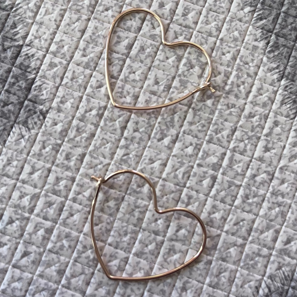 Gold Heart Hoop Earrings